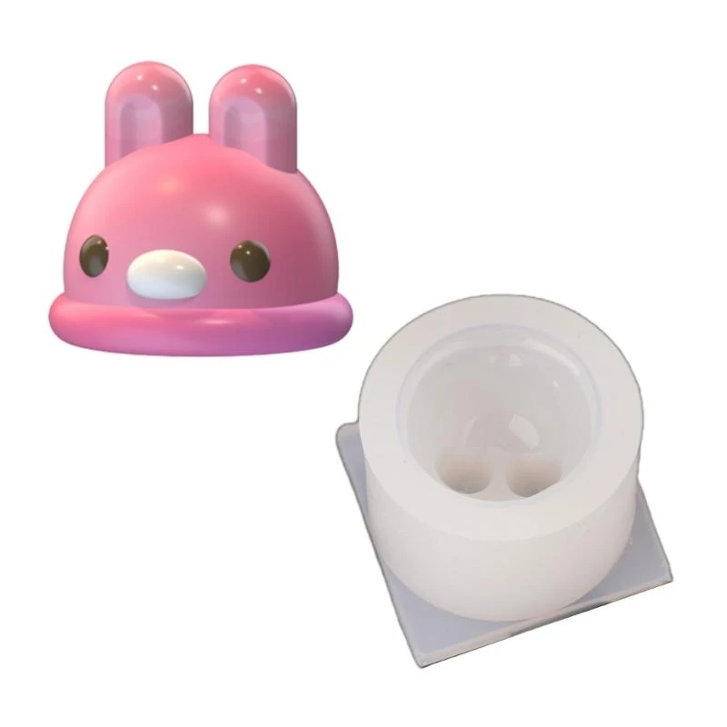 

A52E Rabbit Head Molds Silicone Resin Mold Candy Chocolate Ice Cream Mould Craft