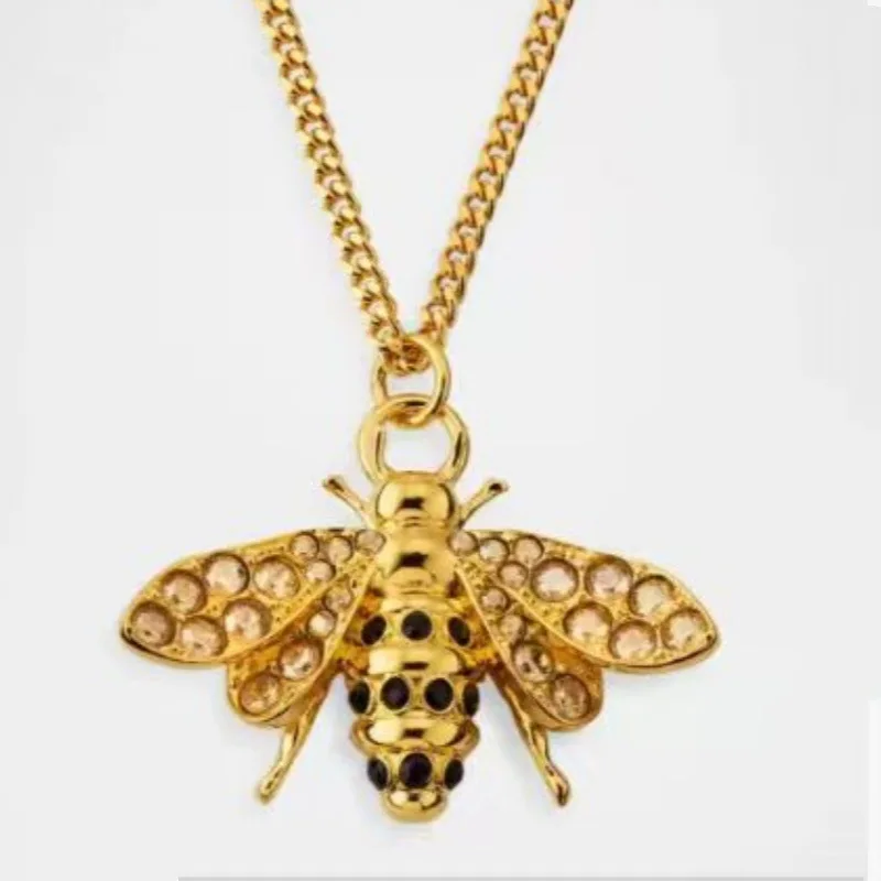 

Os New Fashion Jewelry Sweet Full Rhinestone Insect Bee Animal Pendant Necklace Clavicle Chain for Women Party