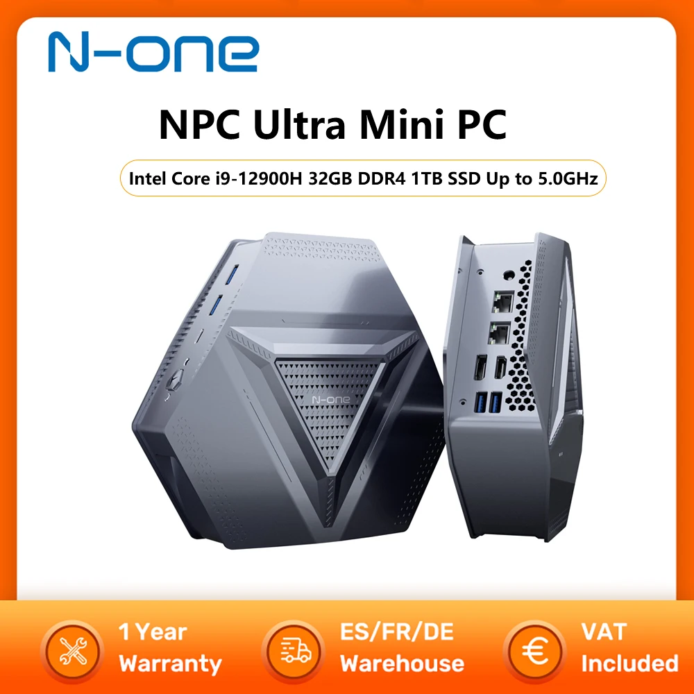 N-one NPC Ultra Mini PC Intel i9 12900H Up to 5.0GHz 14C/20T Windows 11 Pro 32GB RAM 1TB NVMe Dual-Band WiFi 6 for Home Office