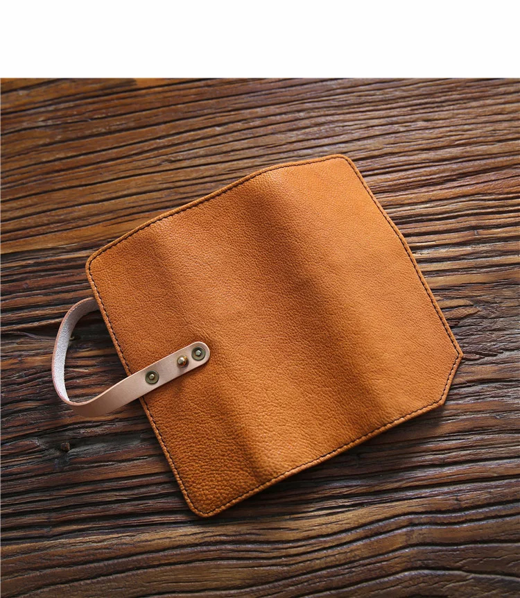Manual Handmade Men\'s Leather Pen Bag Top Leather Tool Kit Women\'s Cosmetic Bag  Storage Stationery Bag