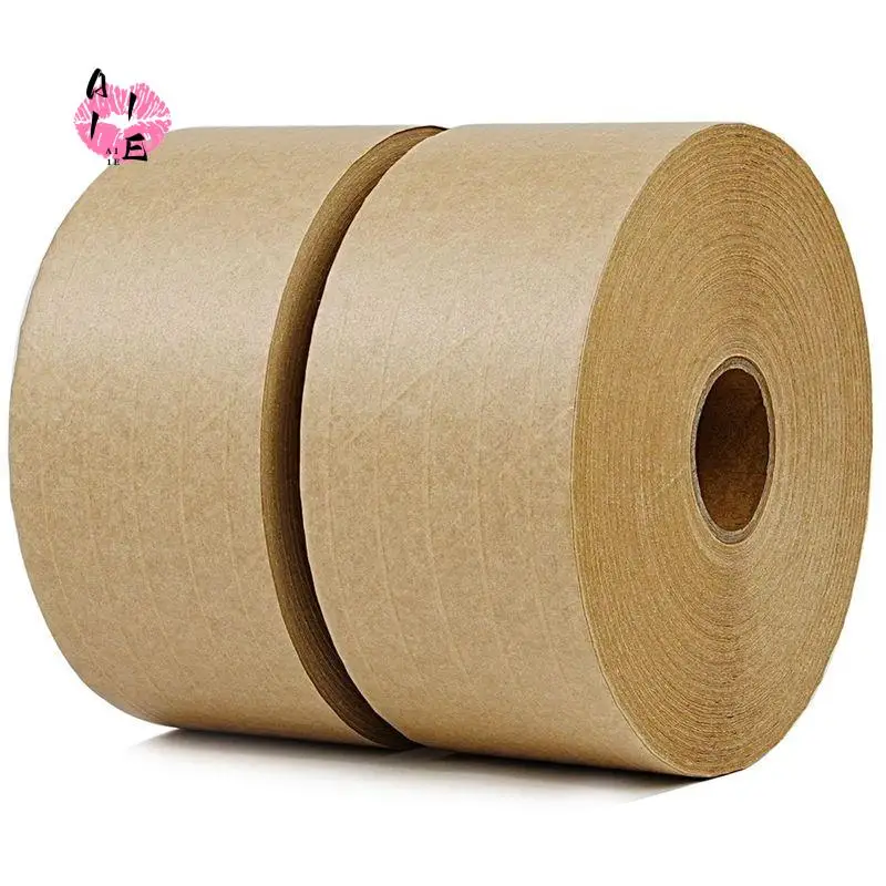 A11E-2-Pack Reinforced Water Activated Gummed Kraft Paper Tape, 2.75 Inch X 330 Ft, Total 660Ft, Writable Eco-Friendly