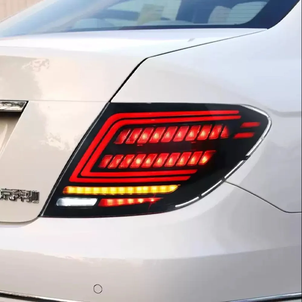 لمرسيدس بنز C-Class W204 2007-2014 LED أضواء خلفية الجمعية المدخن الأسود متتابعة بدوره إشارة ترقية استبدال أجزاء