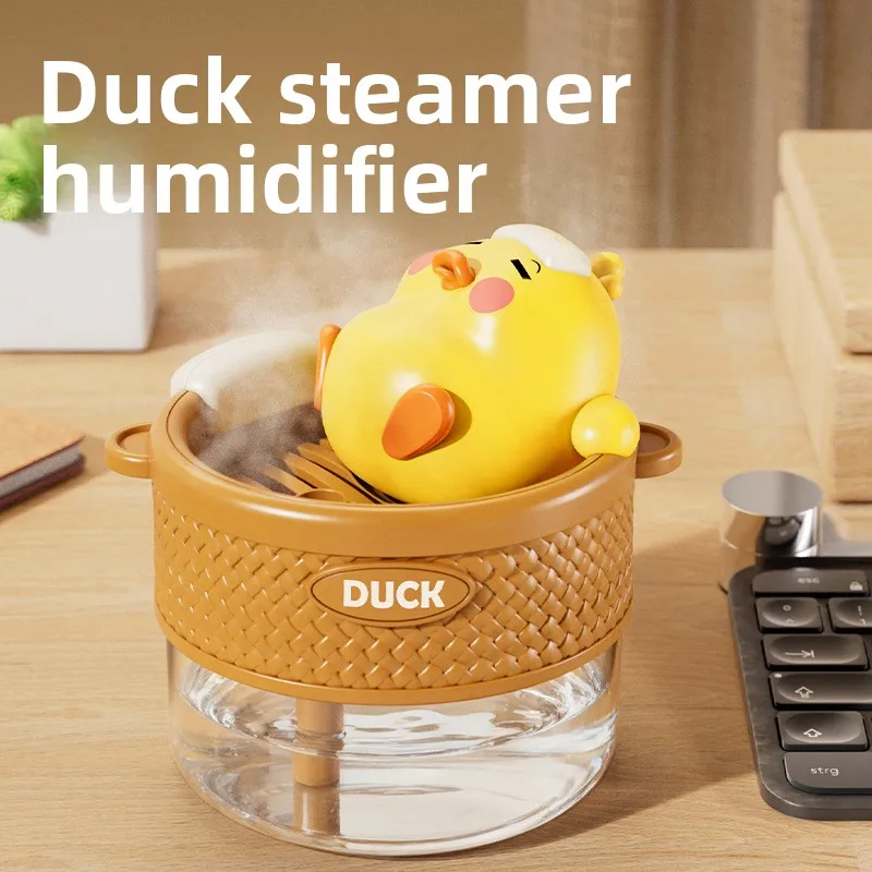 2025 New USB Humidifier with Night Light Cute Steamer Duck for Bedroom Office Car