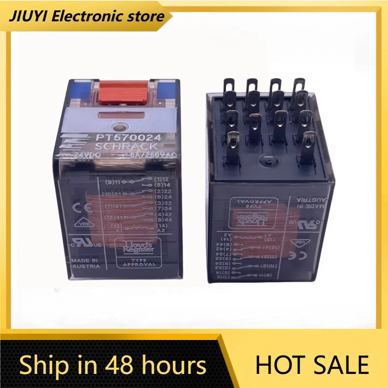 14 Pin 24V DC 4 Form C Power Relay PT570024 6A 240VAC Four Groups Changeover Socket Type Automation Relay