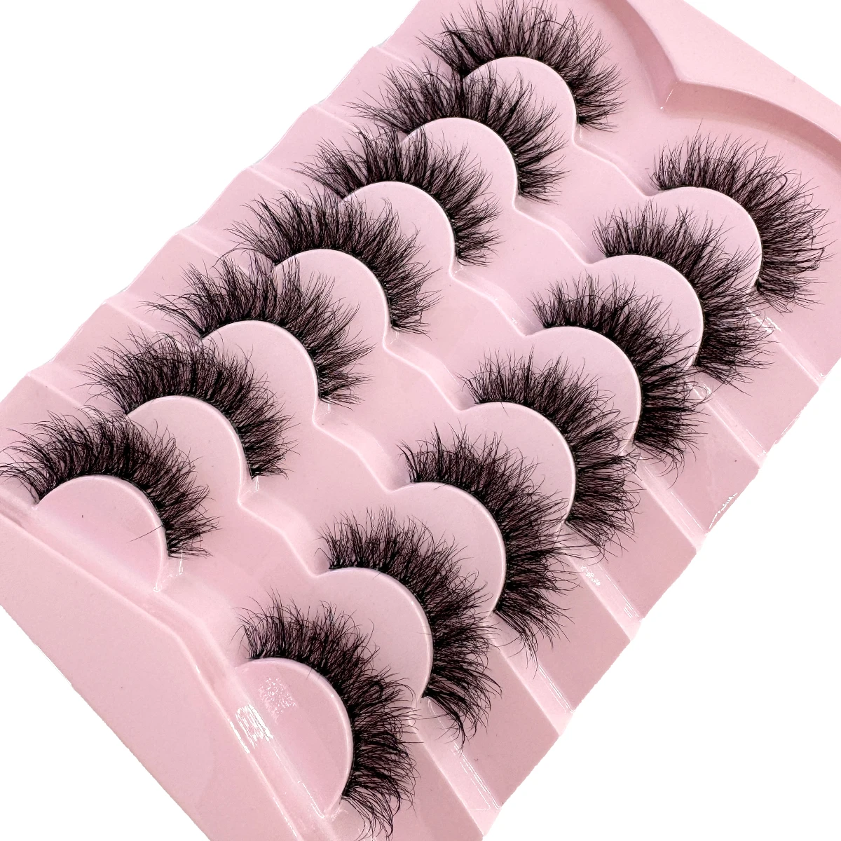HBZGTLAD 7 Paar Katzenaugen-Wimpern, Natürliche Lange Wimpern mit Klarem Band, Flügelendes Ende, Verlängerte Augenwimpern, Kunstnerz-Wimpern für Make-up – Detail 3
