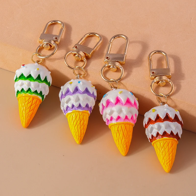 

Cute Summer Drink Ice Cream Charms Keychain for Car Key Souvenir Gifts for Women Men Handbag Pendants Keyrings DIY Accessories