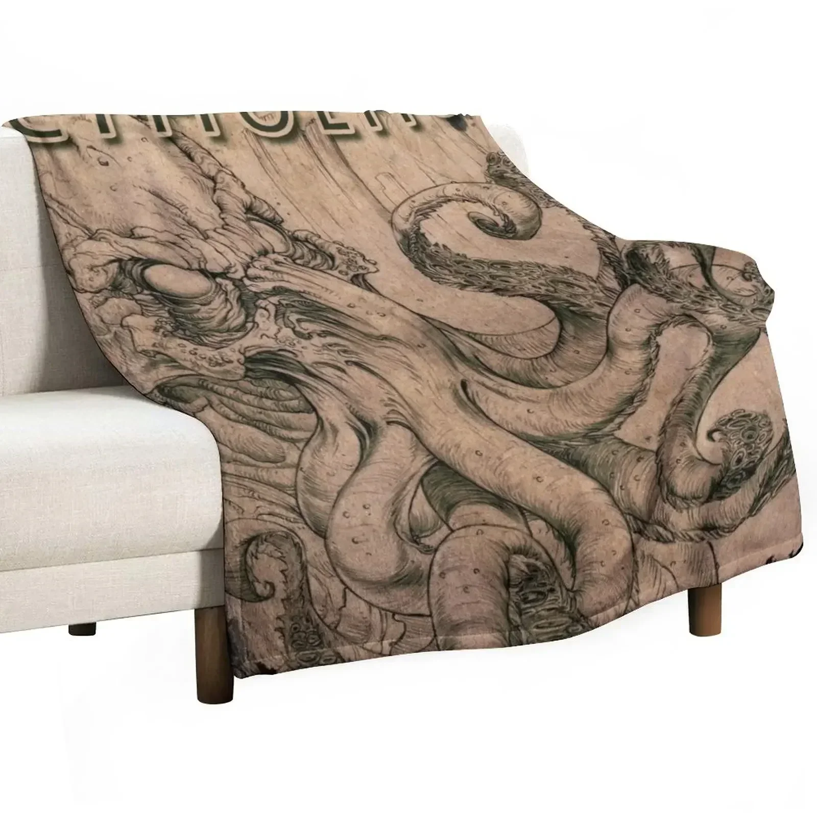 

Cthulhu The Ancient Throw Blanket for winter Warm Vintage Hairys Blankets