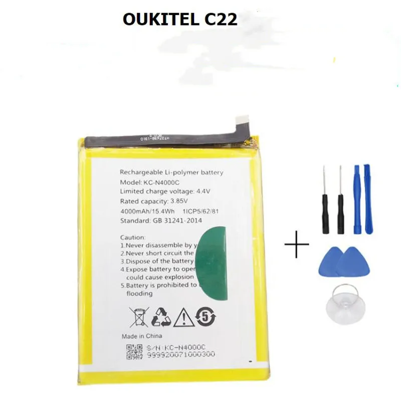 

In Stock for OUKITEL C22 battery 4000mAh high quality Long standby time new production Date For OUKITEL KC-N4000C battery