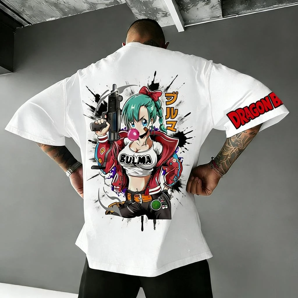 2026 New Dragon Ball Bulma Anime T Shirt Men's Clothing Women Cotton Summer Tee Vintage Streetwear Casual Tops Graphic T Shirt