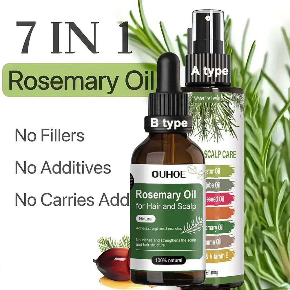 Rosemary Oil For Hair Growth With Castor, Batana, Jojoba Oil Effective Hair Oils,Rid Of Itchy & Dry Scalp, Hair Care Oil