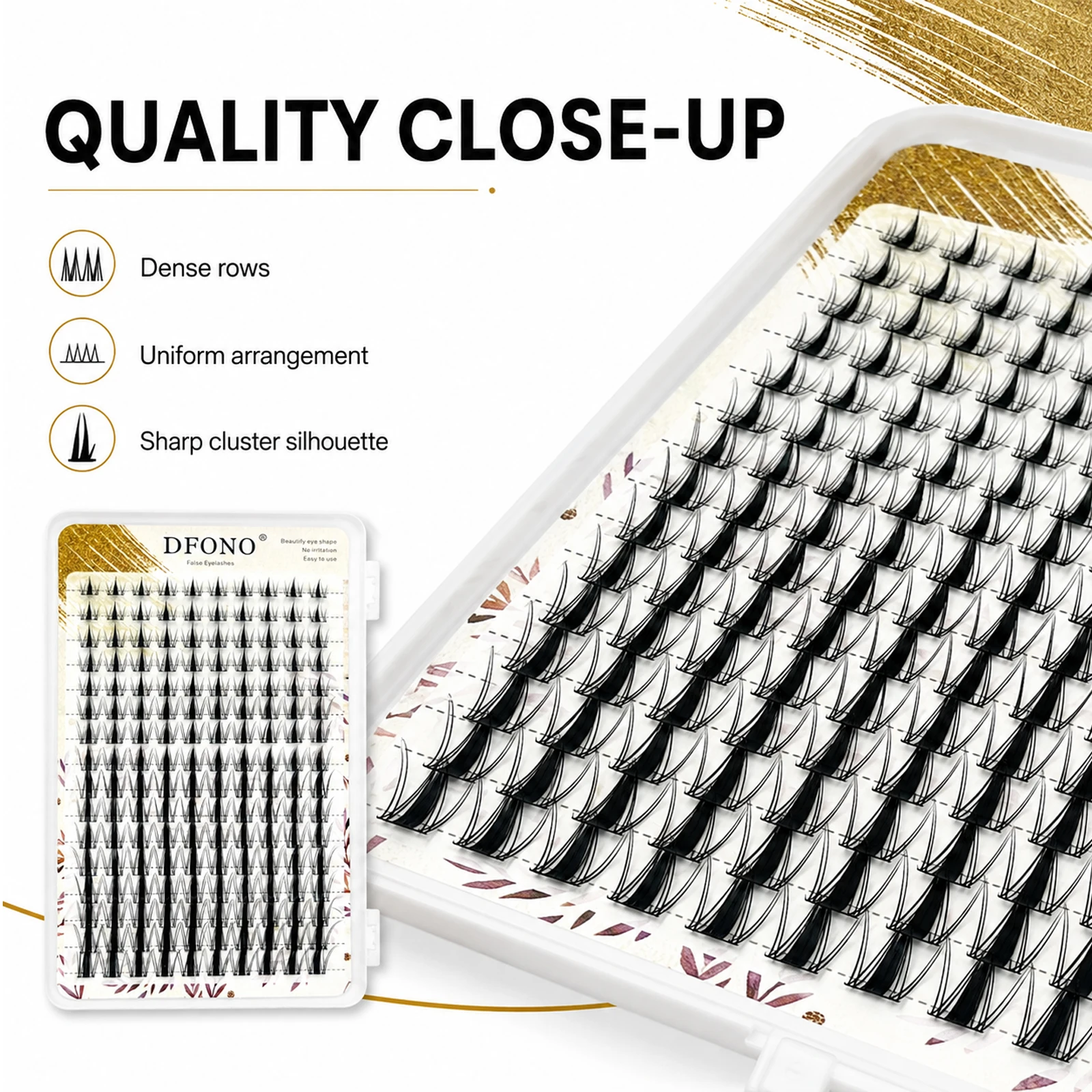 Spiky DIY Cluster Lashes Dual Panel Lash Book Wispy Manga Anime Einzelne Wimpernverlängerungen Natürliches Volumen Falsche Wimpern – Detail 5