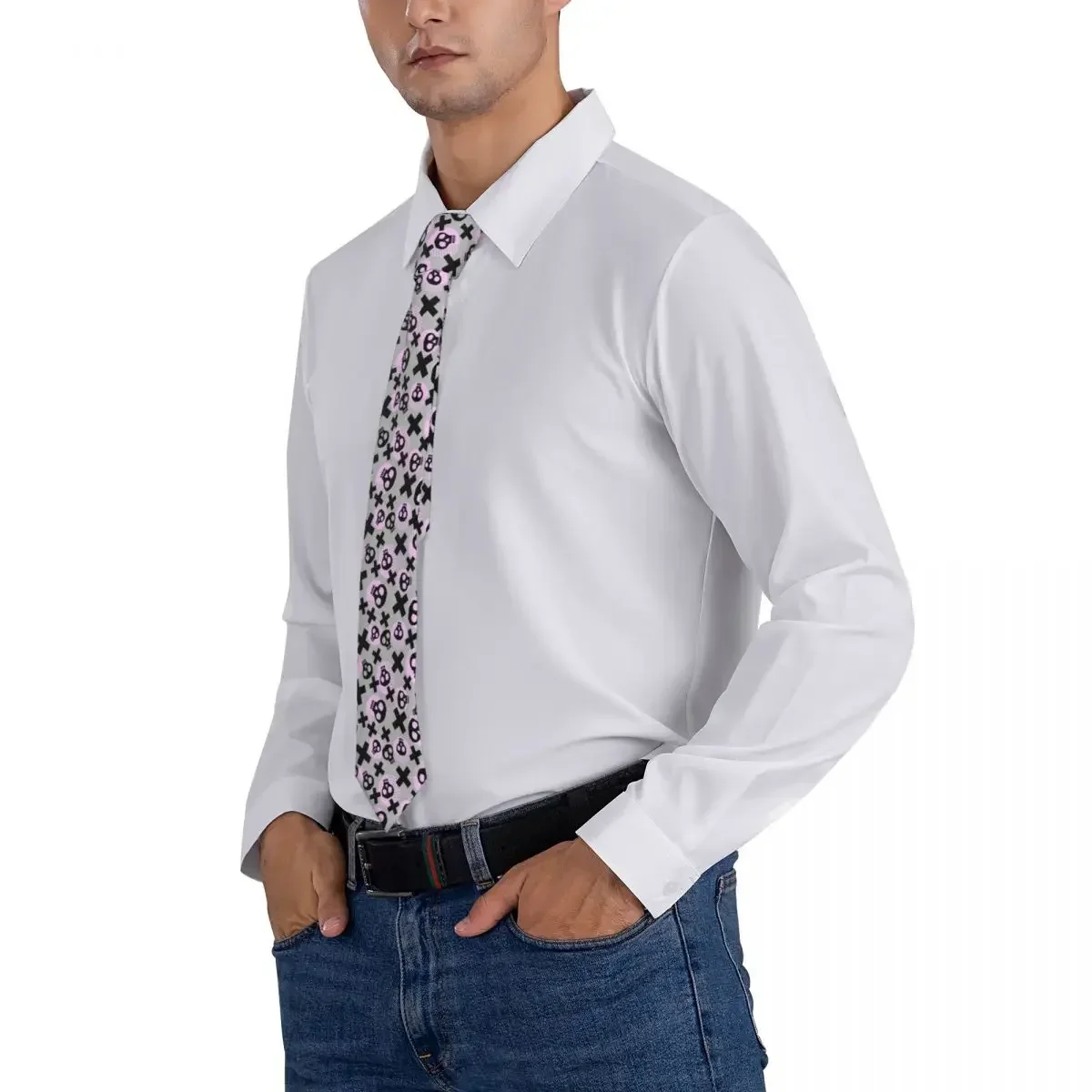 Corbata de cuello de dibujos animados divertidos para hombres, corbata de cuello con estampado de Calavera, diseño creativo y elegante, accesorios de calidad para fiesta de boda