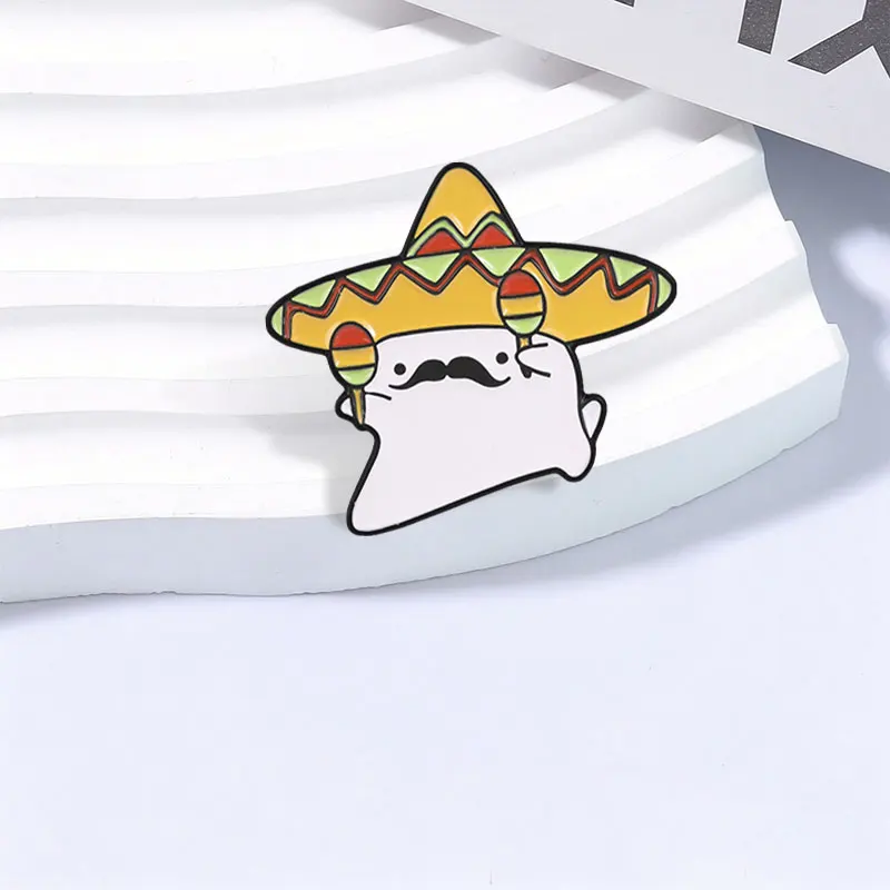 Mexikanische Fiesta Geister-Cartoon-Emaille-Anstecknadel – Niedlicher Festival-Geist mit Sombrero & Maracas Brosche für Rucksack, Jacke, Hut, Schmuck & Abzeichen – Detail 8