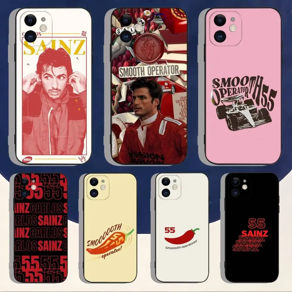 

F1 C-Carlos Sainz Smooth Operator Phone Case For iPhone 16,15,14,13,12,11,Pro,Max,Plus,X,XS,XR,SE,8,7,Mini,Soft Black Case