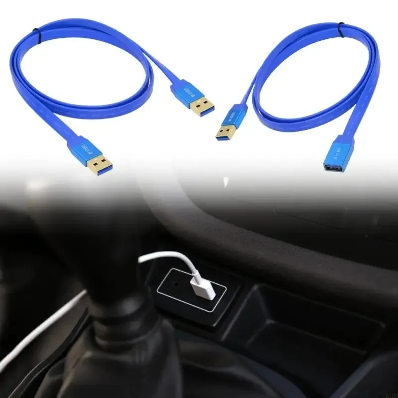 Immagine 5: Cavo di prolunga USB 3.0 ultra piatto sottile da A a A maschio/femmina Cavo dati blu da 5 Gbps per fotocamera SSD per disco rigido stampante hub PC