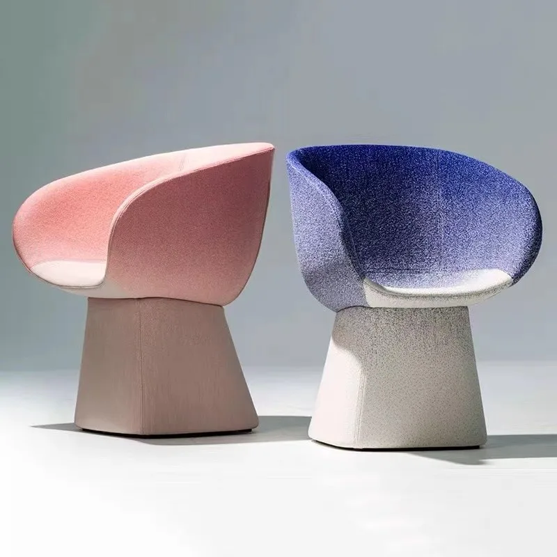 

Designer FRP gradual change color single chair cafe dining chair two-color fabric