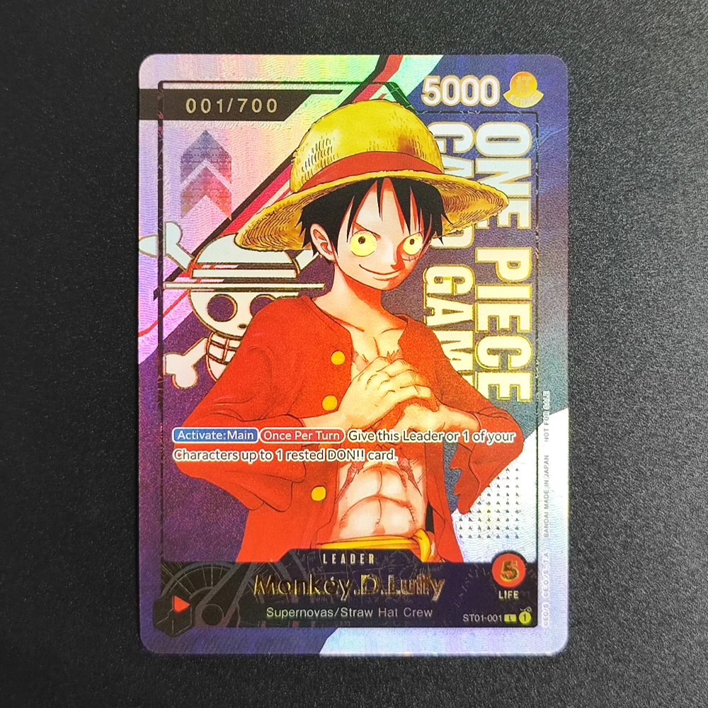 Proxy One Piece Game ST01-001 Monkey.D.Luffy Serial Number Prize Promotion Card TOP PRIZE English Collection Anime Card
