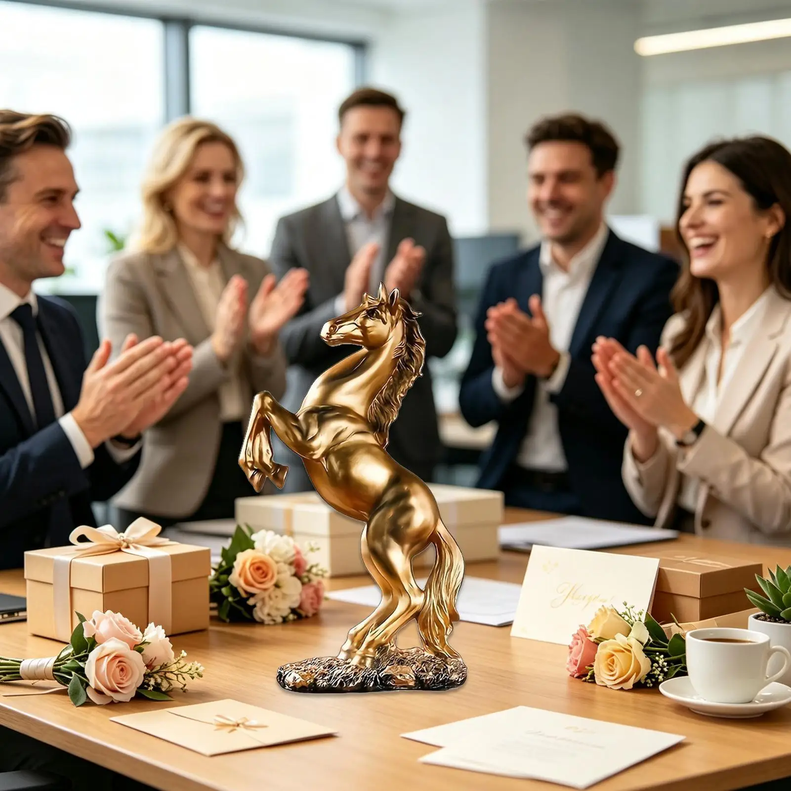 Horse Sculpture Aesthetic Victory Table Ornament Sculpture Horse Figurine For Bedroom Office Desk Fireplace Shelf Home