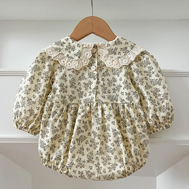 2025 New Spring 0-24M Children Clothes Korean Style Newborn Baby Girls Bodysuits Long Sleeved Cotton Print Infant Baby Jumpsuit image 4