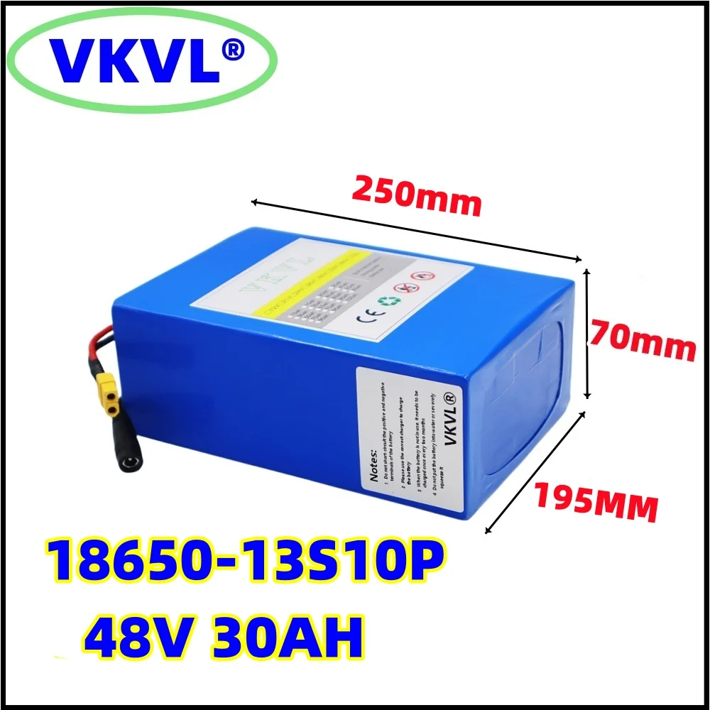 48V30Ah power type large capacity lithium battery 18650-13S10P high-power support 48V1000W motor use with complimentary charger