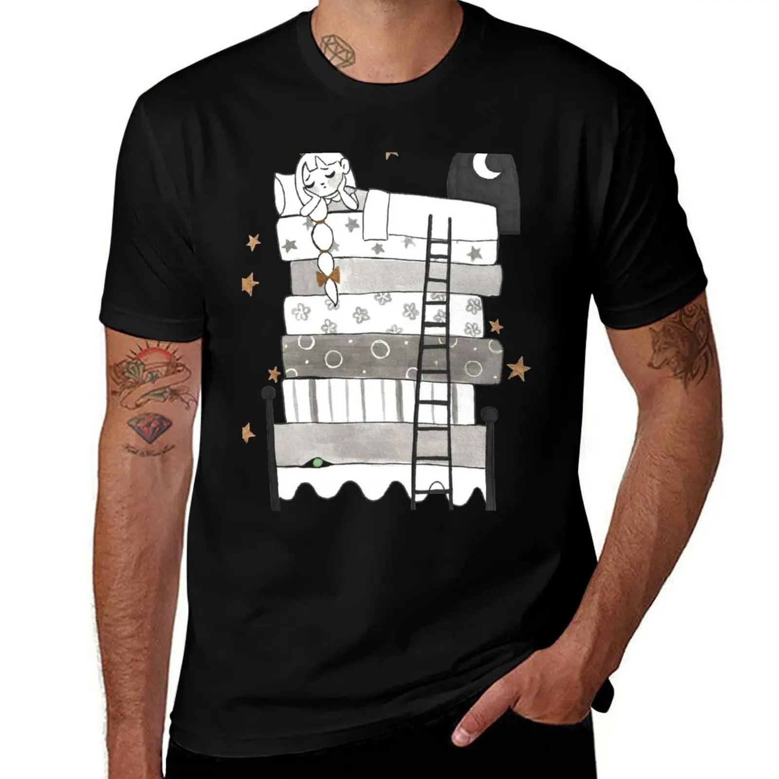 Princess and the Pea T-Shirt Retro Style Print Casual Top T-Shirt