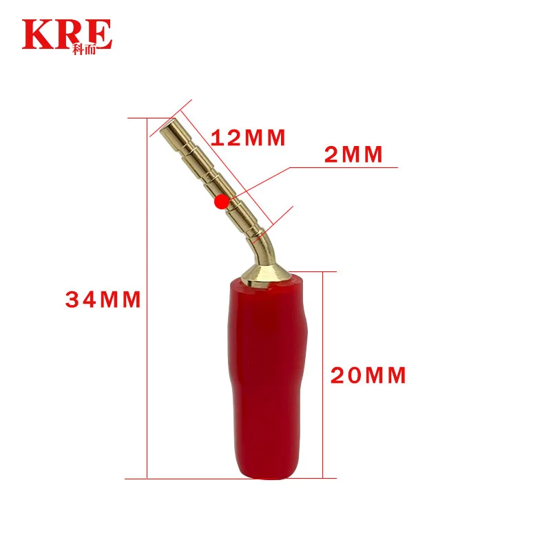 أحمر أسود منحني دبوس الموز التوصيل موصل ، المقابس الذكور ، الصوت المتكلم ، موصلات كابل الأسلاك ، 2 مللي متر ، الزاوية اليمنى ، 20 قطعة