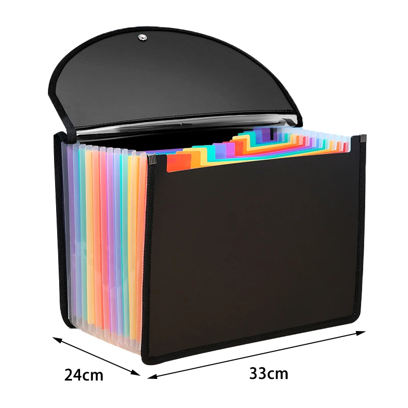 A4 três lados selados grande capacidade arco-íris acordeão saco estudante escritório classificação de armazenamento multi-camada saco de documentos