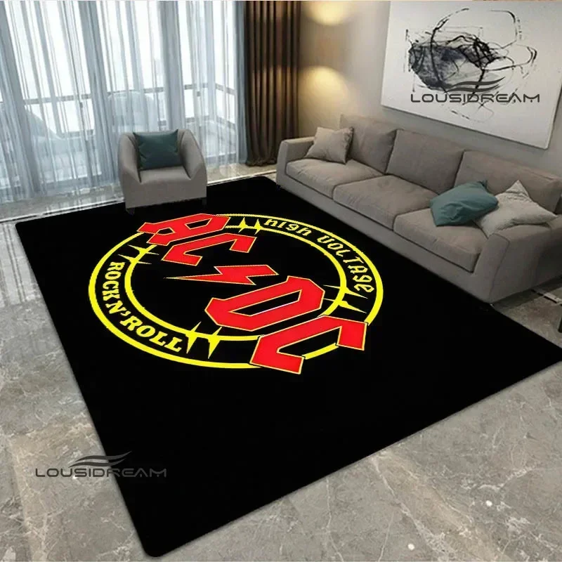 Rock band AC/DC retro Printed carpet living room bedroom carpet non-slip door mat photography props area rug birthday gift