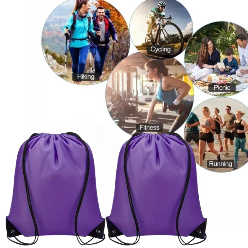 2pcs Stylish and Durable Fitness Sports Storage Backpack with Nylon Oxford Cloth Pockets Handheld Double-shoulder Storage Bag