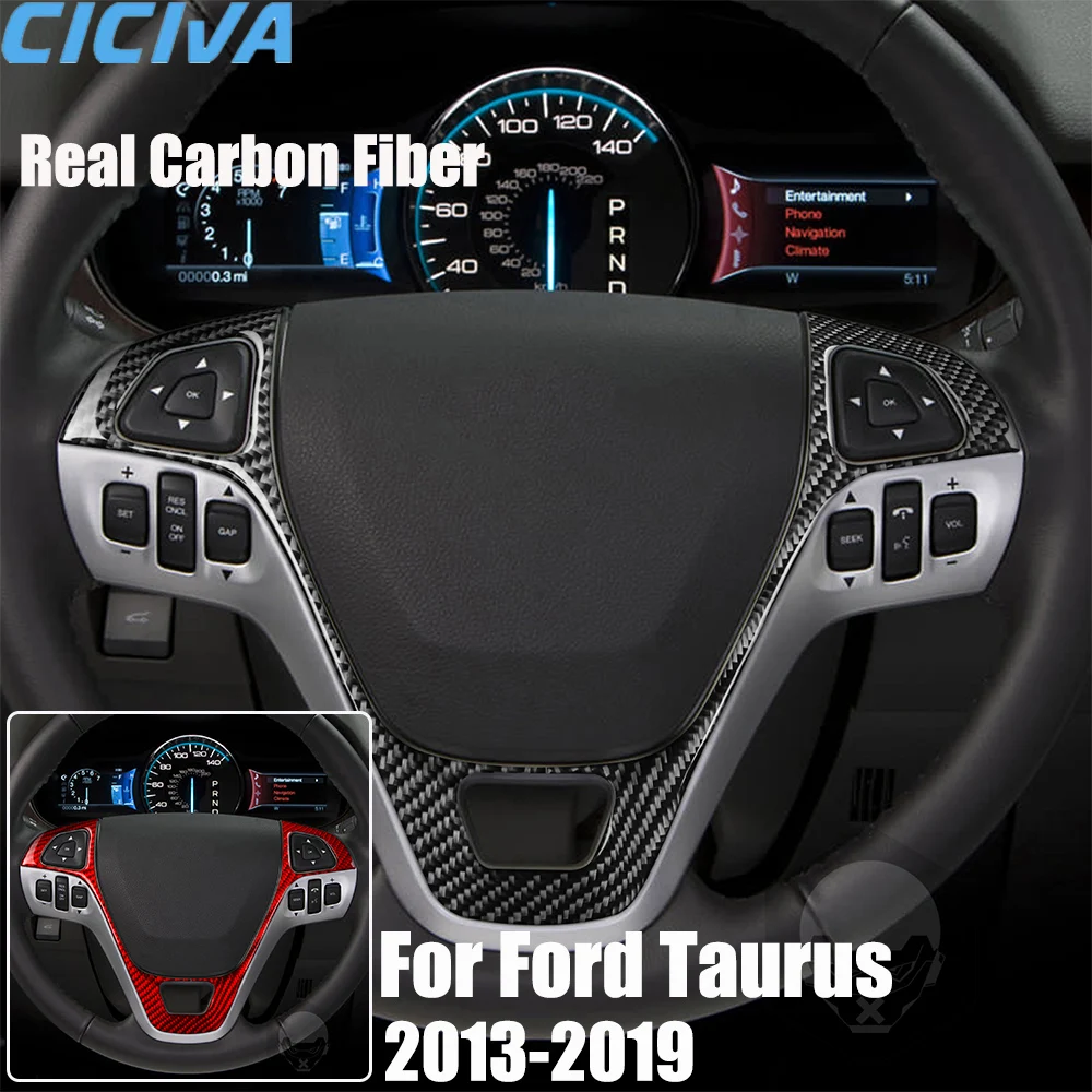 

Автомобильные аксессуары из настоящего углеродного волокна, накладка на руль, мягкая наклейка для Ford Taurus 2013 2014 2015 2016 2017 2018 2019
