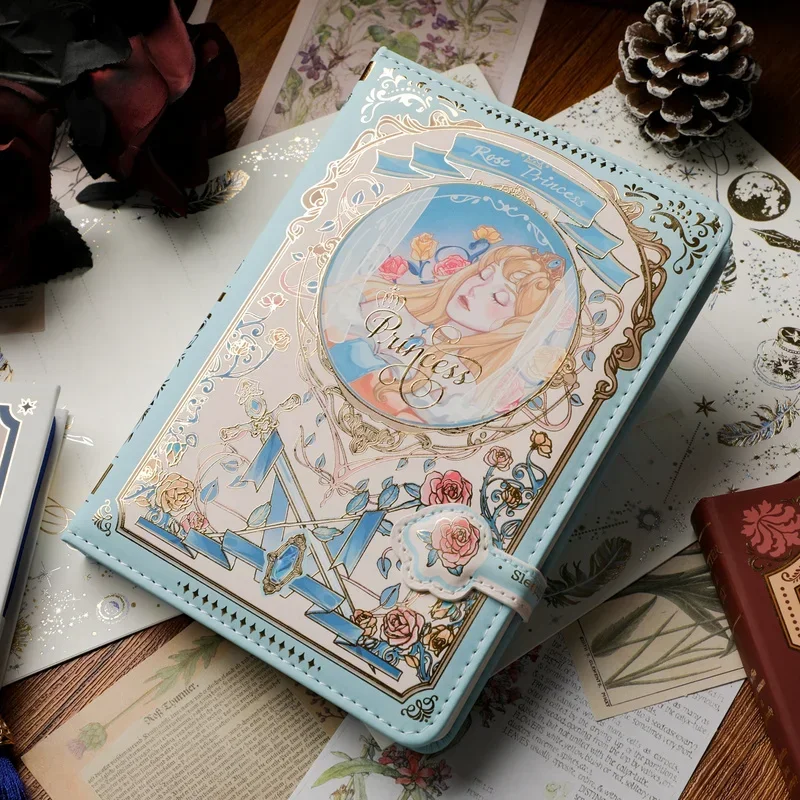 Retro Gothic Notebook Colorful Inner Pages Diary Exquisite Ledger Book For Girls Simple Ins Style Ledger Book Writing Supplies