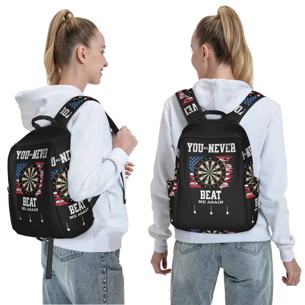 Dart Board Arrow Target Backpack Daypack Large Capacity Children BookBag School Bag Shoulder Bags for Men Women
