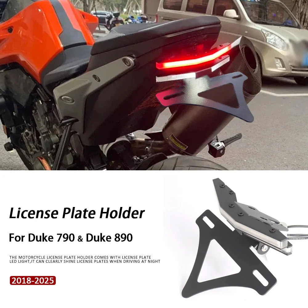 

2018-2025 Motorcycle Accessories Rear Tail Light License Plate Holder Tail Integrated Frame Bracket For 790 Duke 890 DUKE