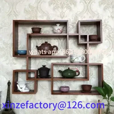 

Customizable Solid Wood Small Bo Ancient Chinese Dabao Pavilion Teapot Tea Cup Display Stand Pet Antiques Can Be Wall-mounted La