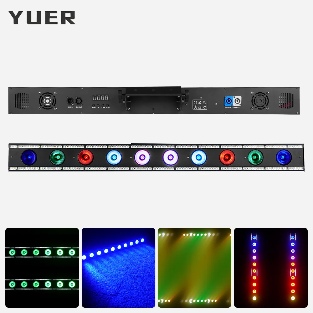 10X40W LED RGBW Point control Wash Pixel Bar Light with SMD ring strobe effect DMX512 for DJ Disco party wedding bar club