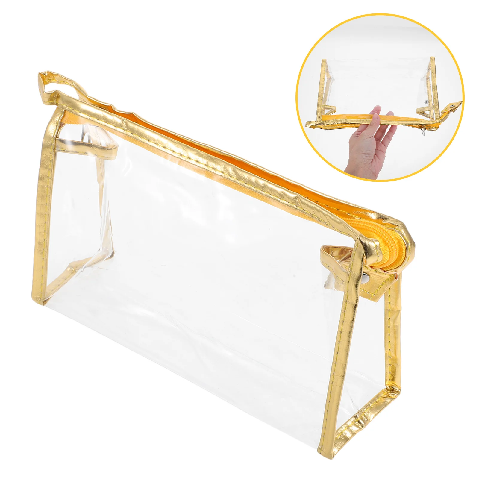 

Small Transparent Pencil Case Thin Clear Zipper Pen Holder Organizer for Exams Stationery Clear Makeup Bag