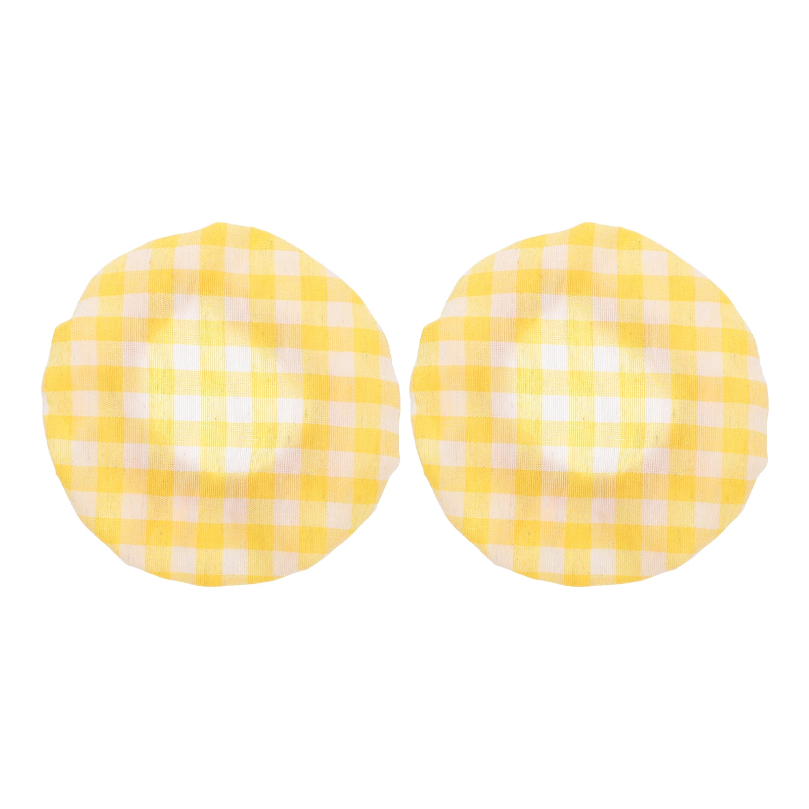 

2Pcs Glass Jar Covers Yellow Plaid Elastic Cloth Lid Covers for Sourdough Starter Bread Fermentation Proofing Bowl Cover