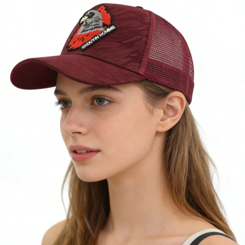 1 Atmungsaktive, sonnenschützende Baseballkappe mit Adler-Stickerei, personalisiertes Design, unisex, geeignet für den täglichen, lässigen Gebrauch im Freien, Sonnenschutz-Netzkappe, Geschenk für Feiertage. – Detail 9