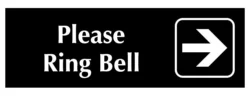 Please Ring Bell Sign with Right Arrow Customized One with Any Text You Need