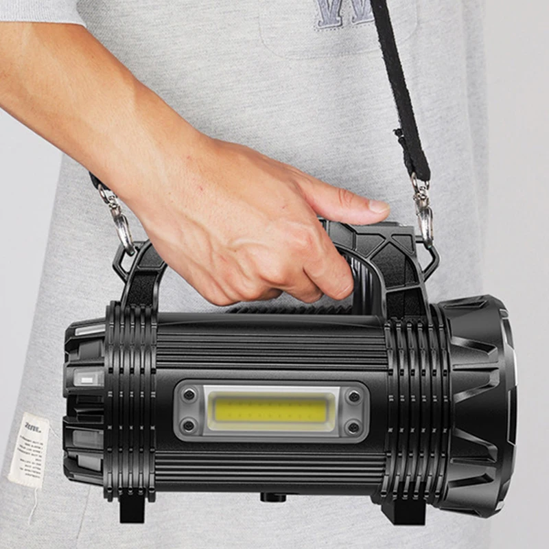 

500M Long Range LED Searchlight Handheld Rechargeable Work Light Spotlight Waterproof Flashlight Power Bank Function Torch