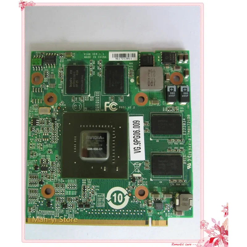 100% новая карта VGA 9600M GT MXM II, DDR2,512 МБ G96-630-C1 VG.9PG06.009