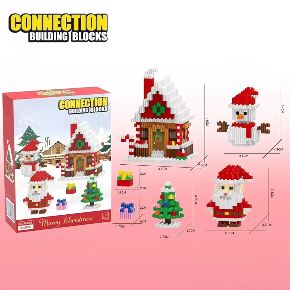 

Christmas & Halloween Deco Connection Building Blocks Mini Models Ghost Pumpkin Haunted House Fun Assembly Toys for Festive Kids