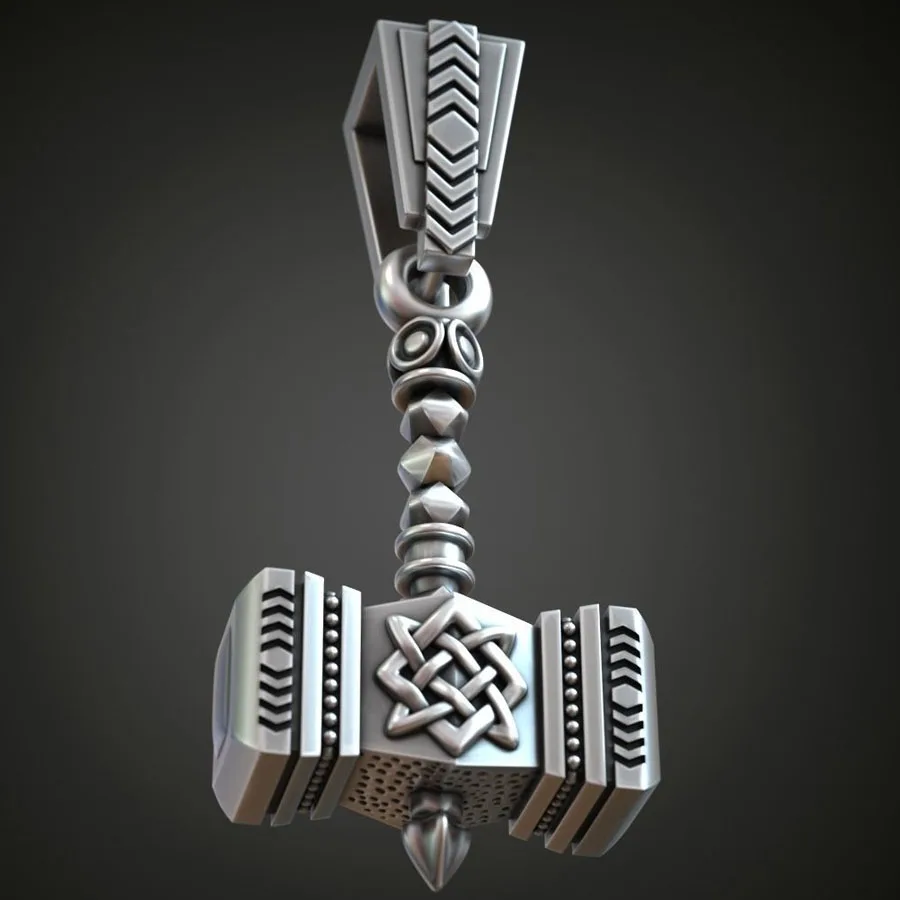 9g 3D Thor Hammer Pendant Mans Customized 925 SOLID STERLING Silver High Trendy Hiphop