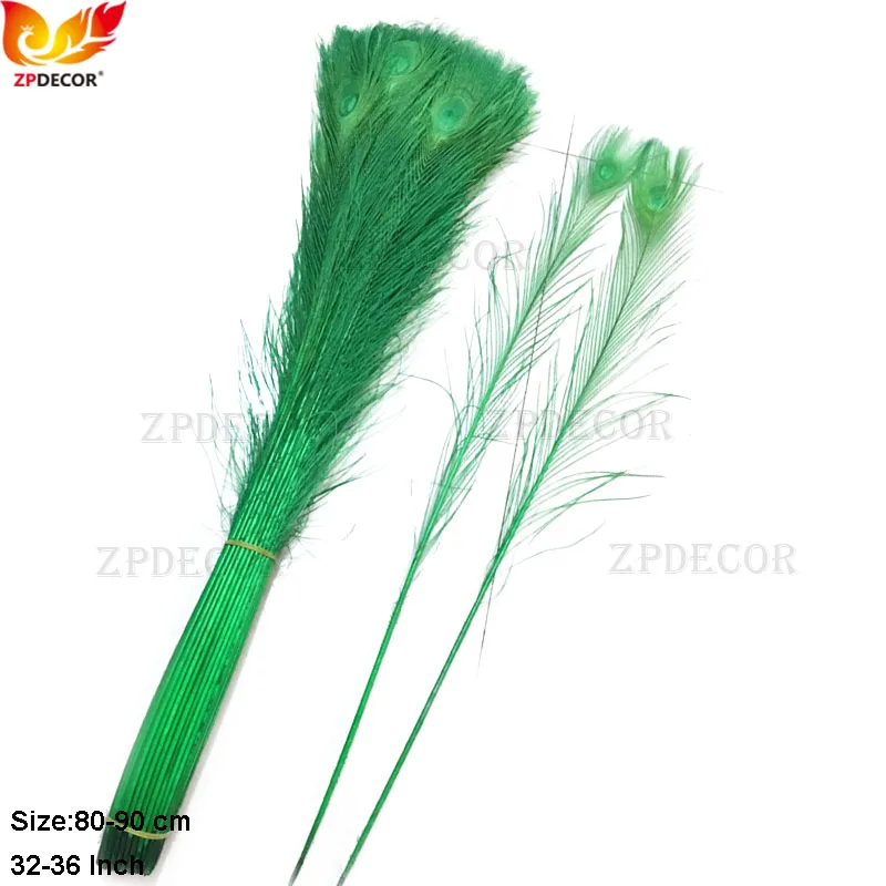 ZPDECOR 32-36Inch/80-90cm Peacock Feathers for Carnival,Decorations Pluma