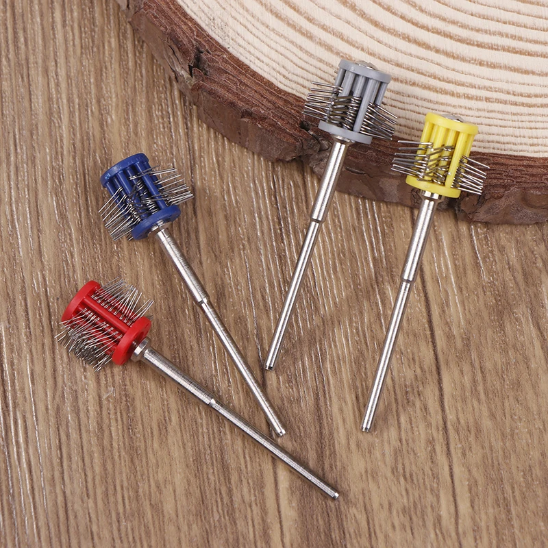 4pc Pro Texturning Brushes Professional Polishing Grit Mounted Matt Wire Brush Jewelry Brush With Handle DIY Jewelry Making Tool