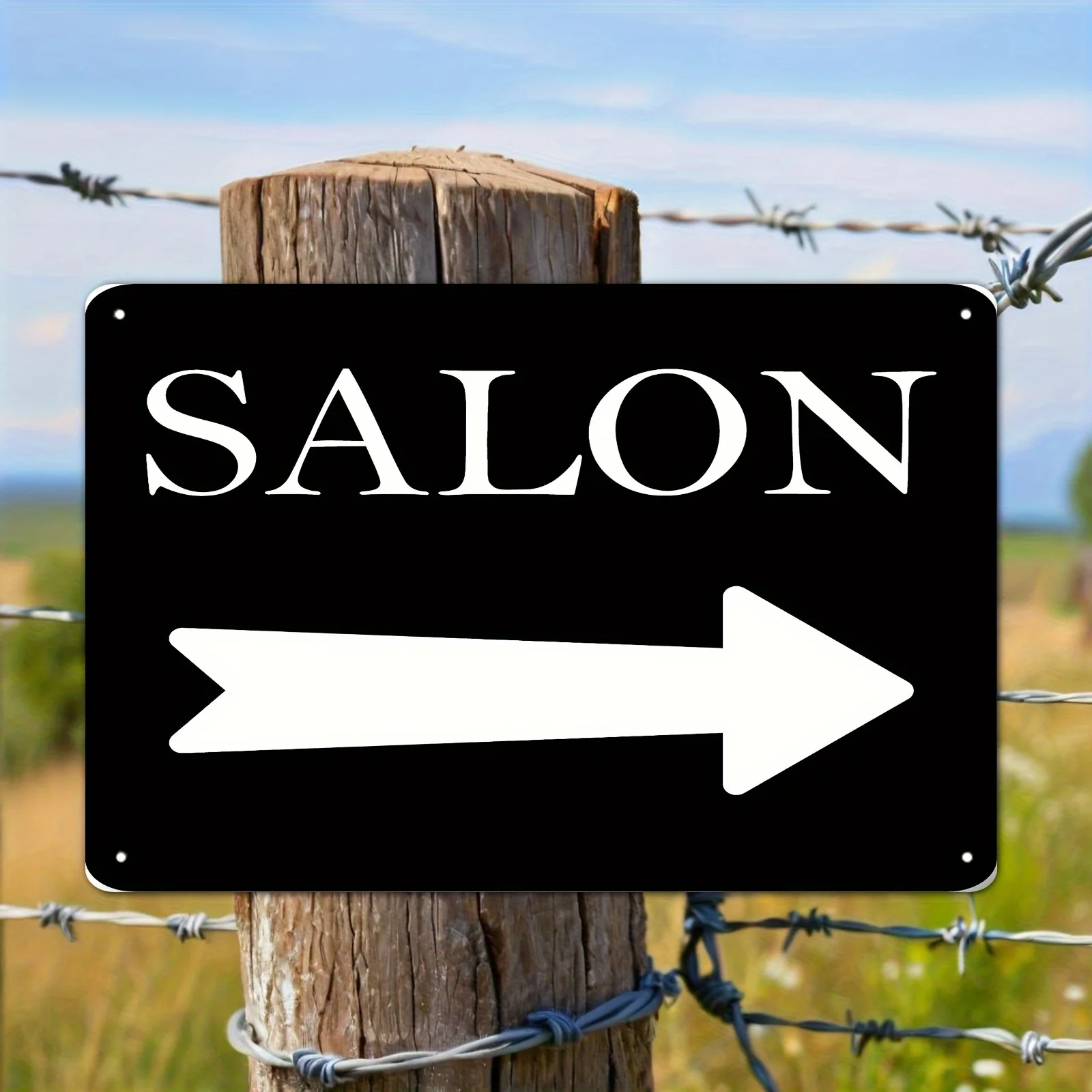2D Flat Sign,Metal Sign with Right Arrow for Salons-High-Strength  2D Flat Design with Arrows,And Wall Decoration for Salons