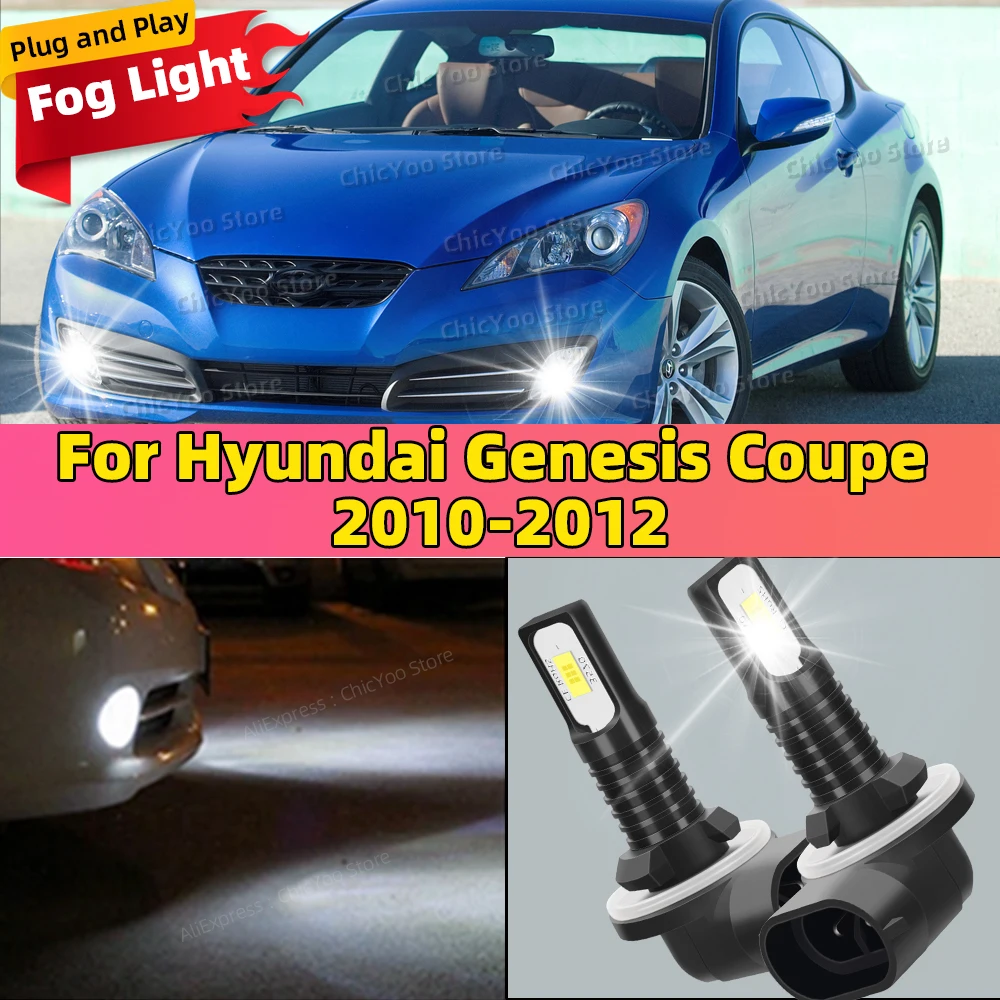 20000LM Auto Fog Lamps Canbus Car Fog Lights 6000K White 12V For Hyundai Genesis Coupe 2010 2011 2012 Night Driving Safety