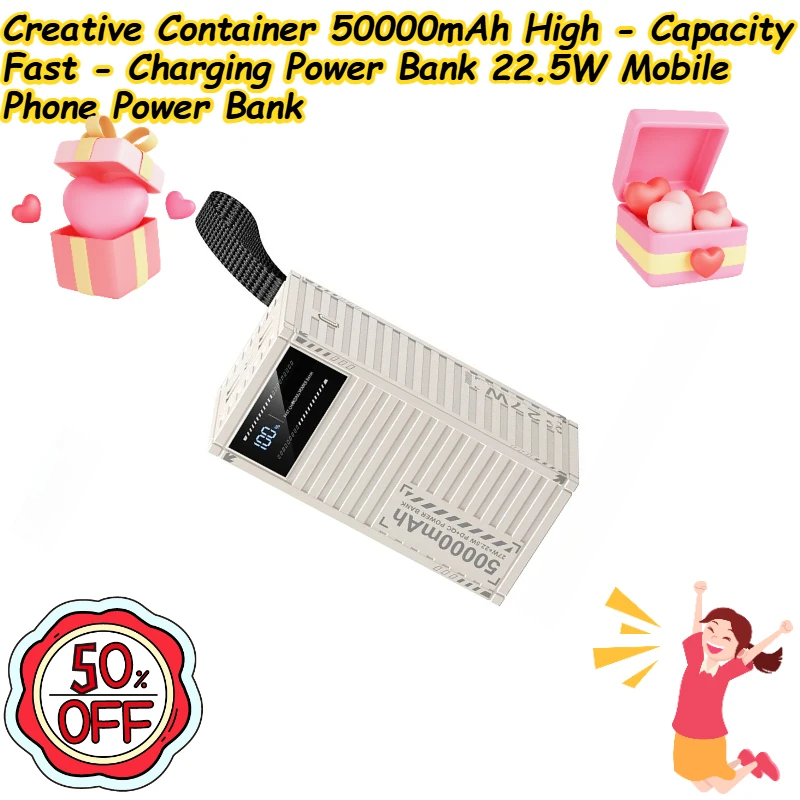 

Creative Container 50000mAh High - Capacity Fast - Charging Power Bank 22.5W Mobile Phone Power Bank