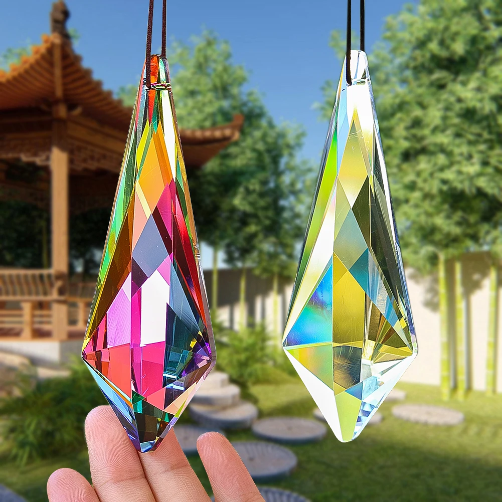 120mm Crystal Long Arrow Pendant Suncatcher Lighting Festival Accessories Balcony Light Shadow Decor Christmas Hang Wind Catcher