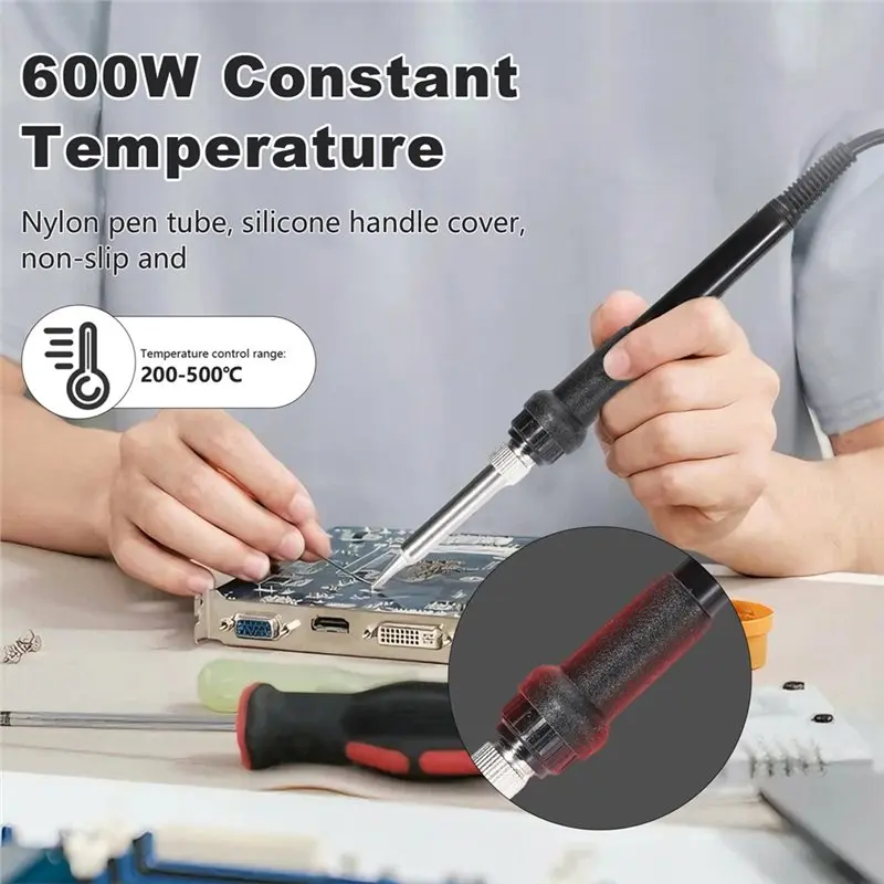 IALJ-Heat Tool 878D Soldering Station 600W Digital Hot Air Blower Welding Solder Iron Desoldering Rework Station Tool